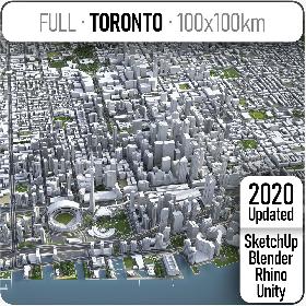 3D model Toronto - city and surroundings